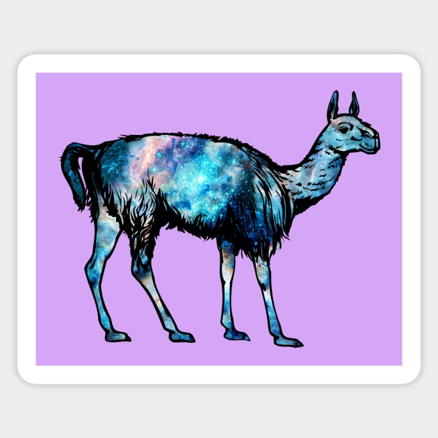 Nebula Galaxy Llama Sticker by fizzyllama